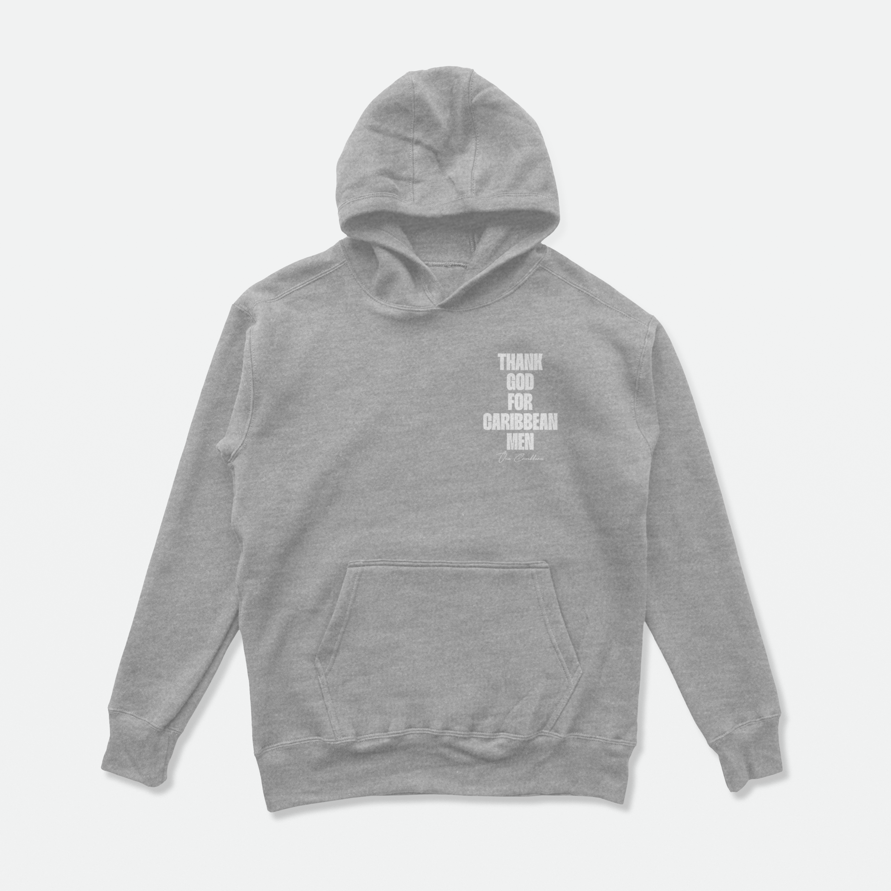 Thankful Hoodie: Gray Classic – Thank God for Caribbean Men By One Caribbean
