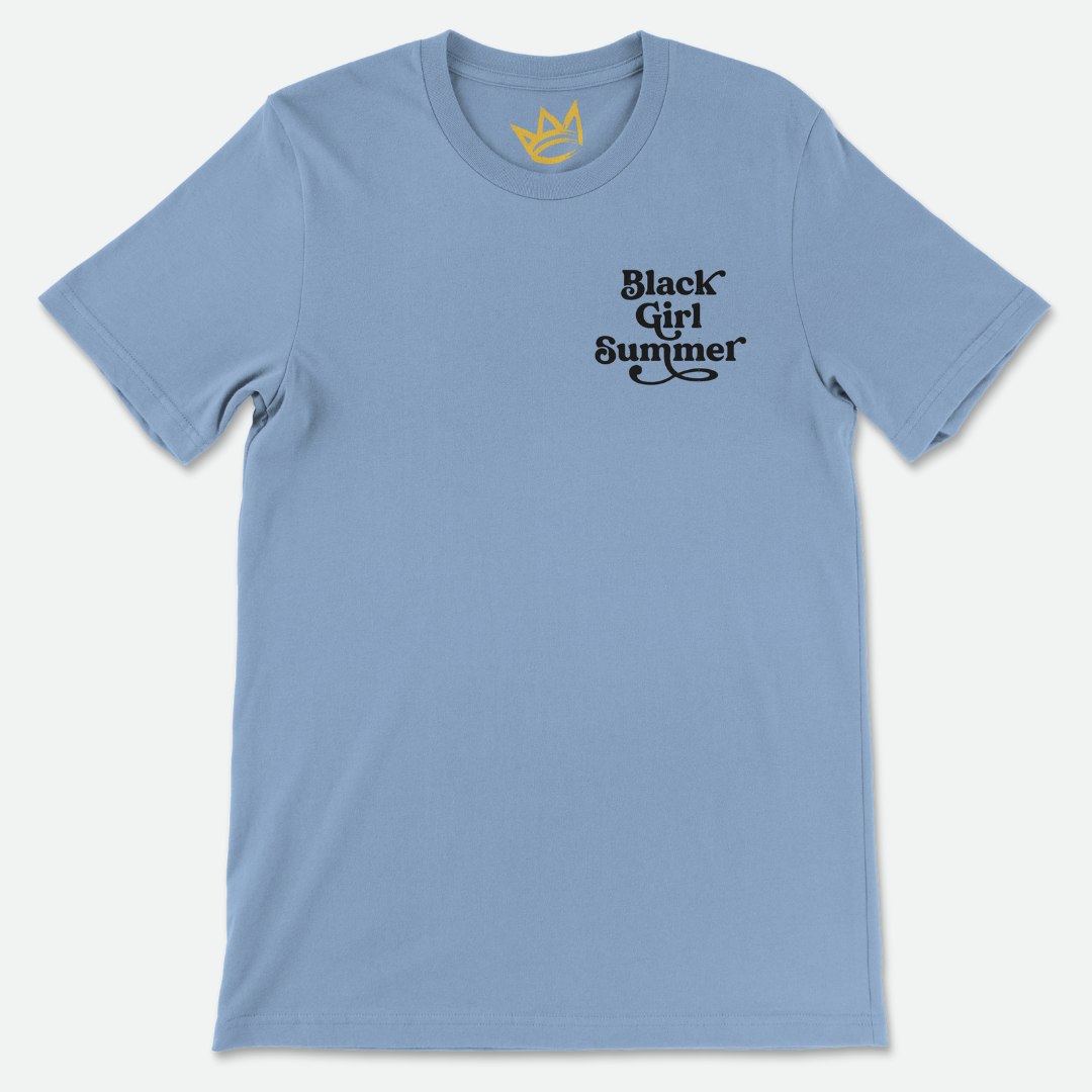 Black Girl Summer Short Sleeve Tee (Baby Blue)