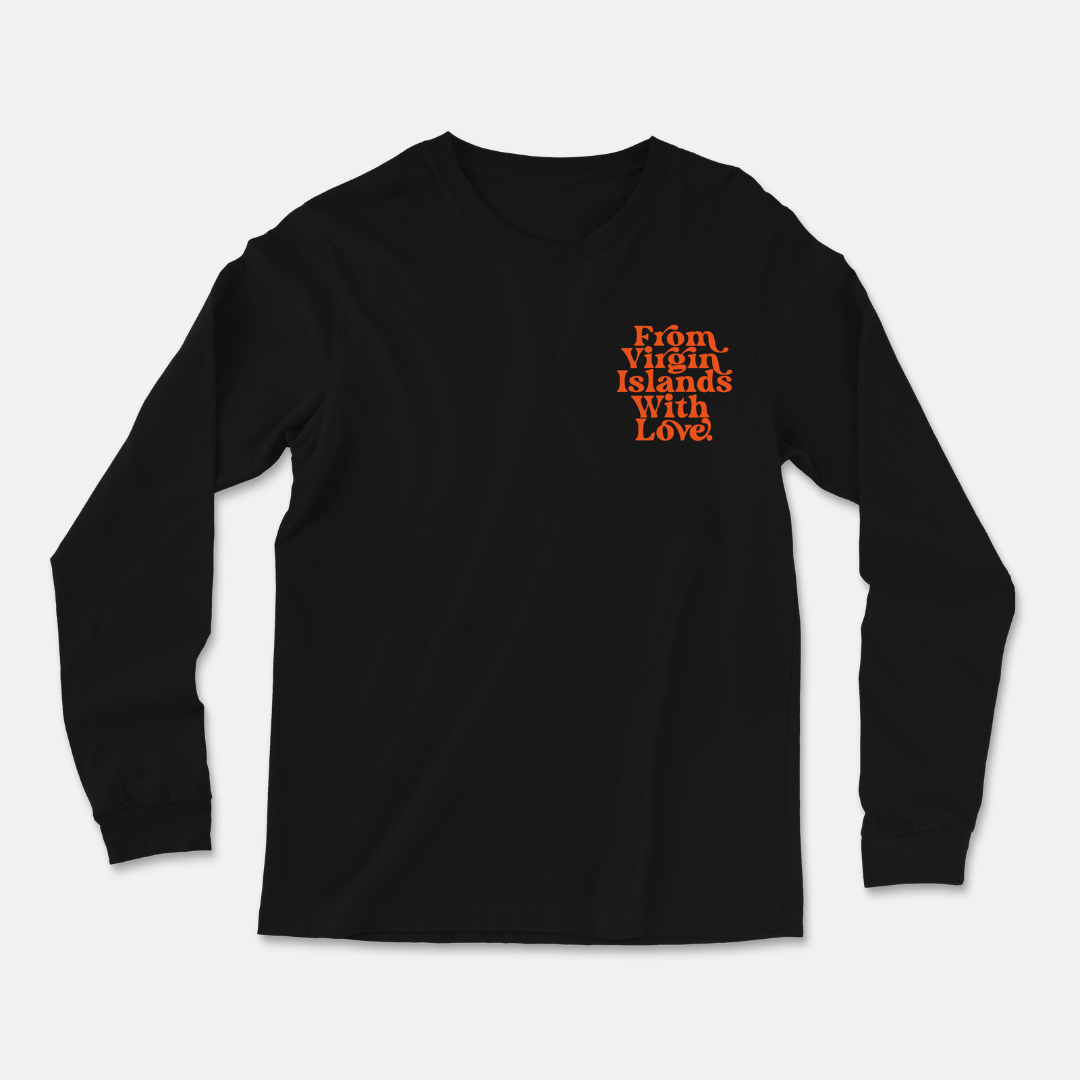 From Virgin Islands With Love Long Sleeve T-Shirt (Military Green Orange)