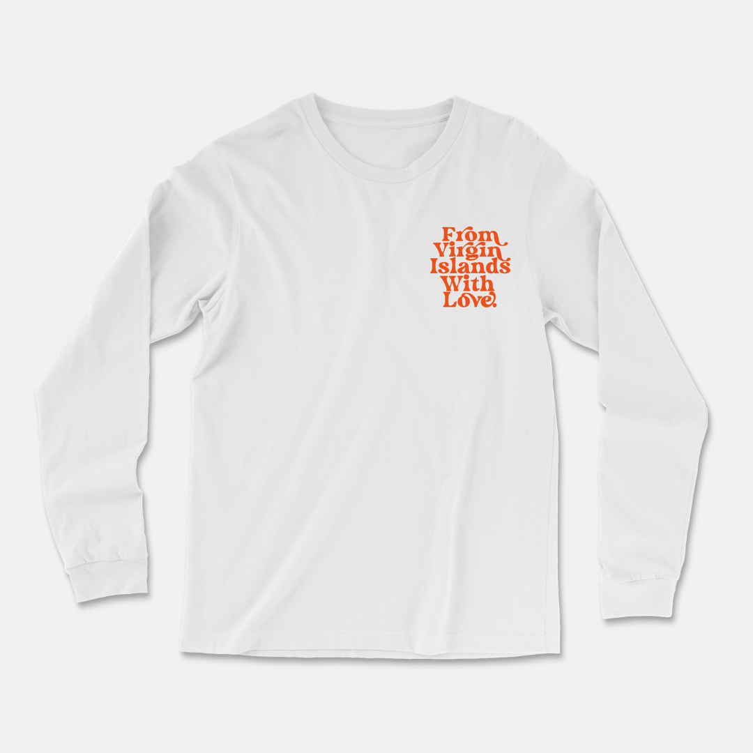 From Virgin Islands With Love Long Sleeve T-Shirt (Military Green Orange)