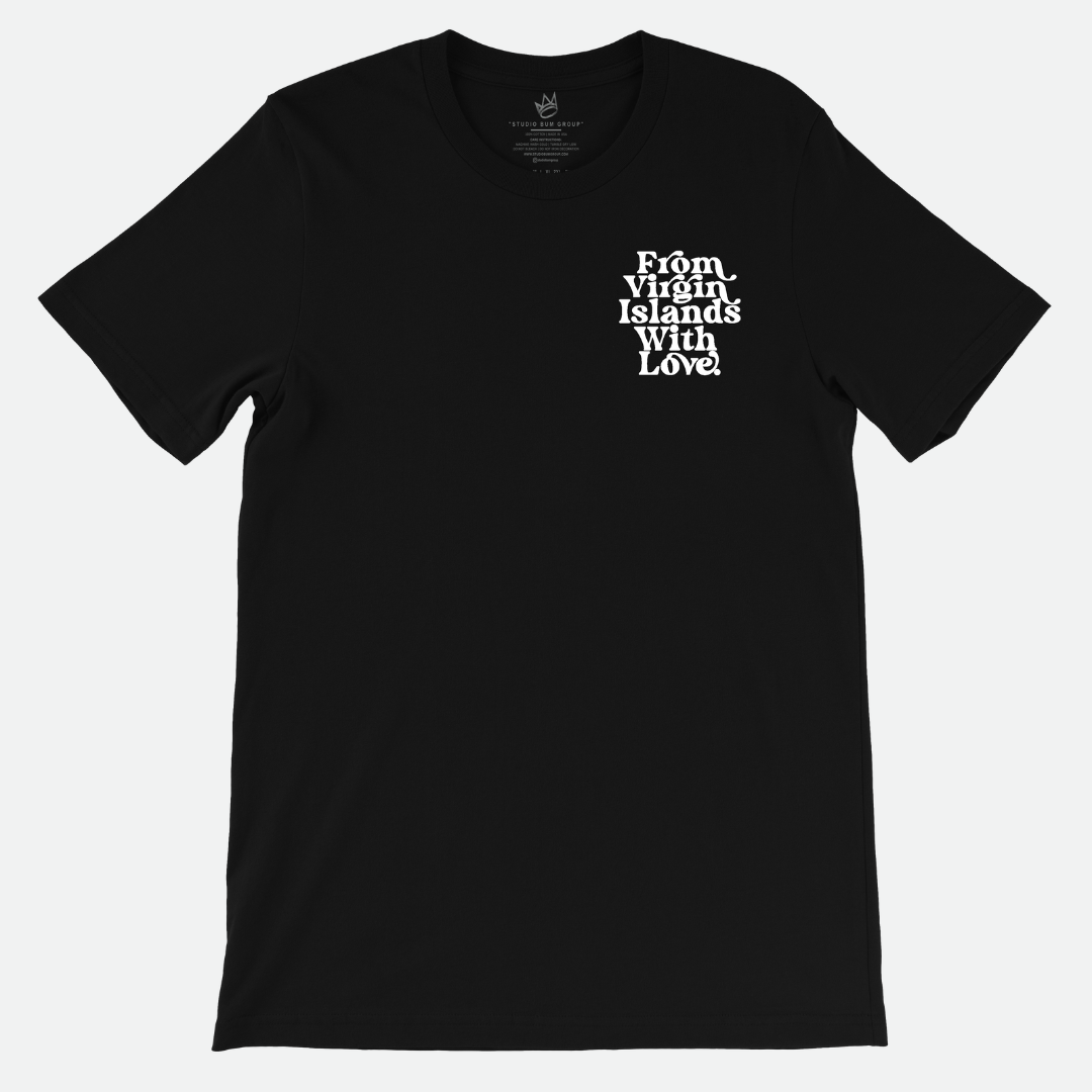 From Virgin Islands With Love Black T-Shirt (White Print)